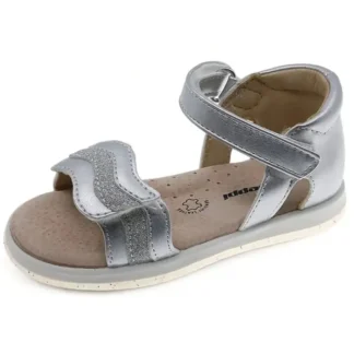 Sandalia prateada ondas- BEPPI