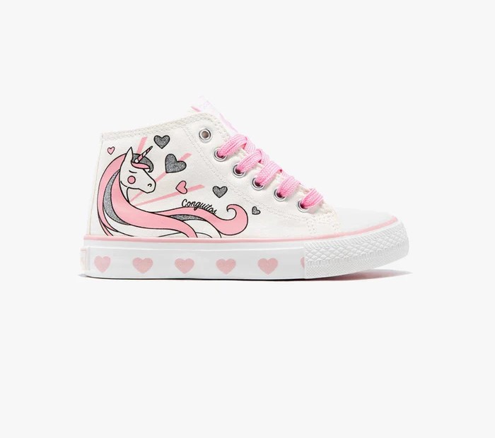 Tenis cano alto lona unicornio- CONGUITOS