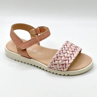 Sandália velcro ráfia menina-ZAPY