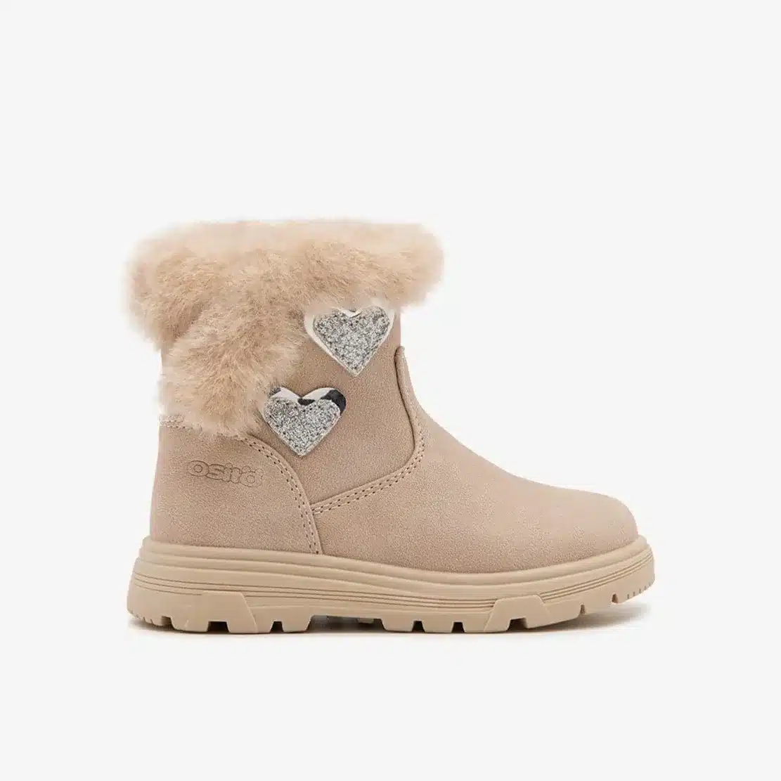 Bota coração de pelo rosa e bege-CONGUITOS - Image 2